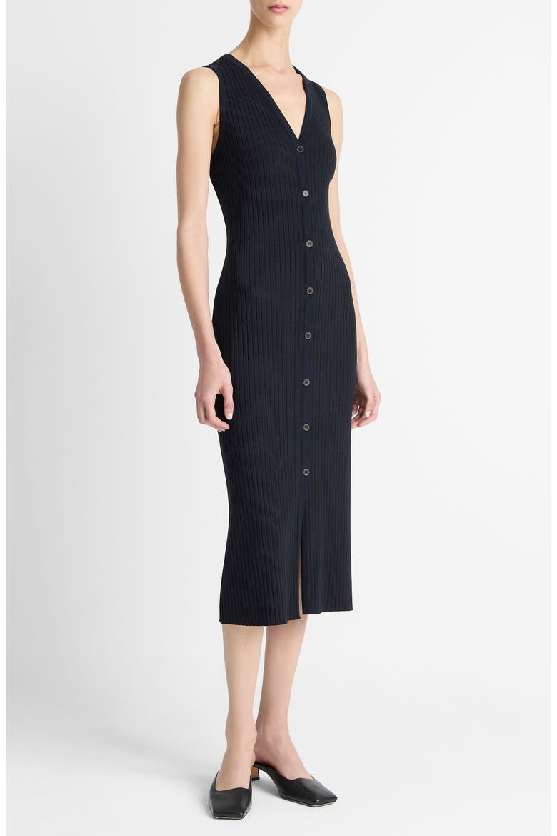 Sleeveless Rib Midi Dress, Alternate, color, COASTAL