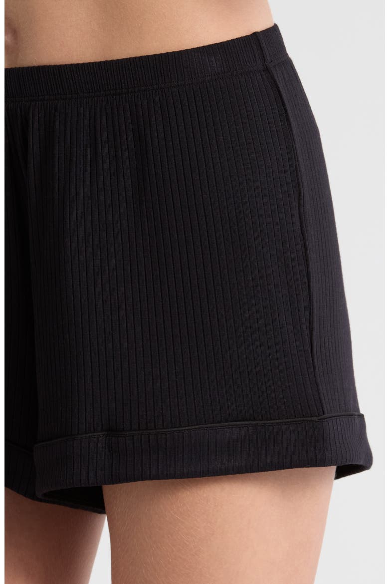 Moonlight Eco Rib Short Pajamas, Alternate, color, BLACK