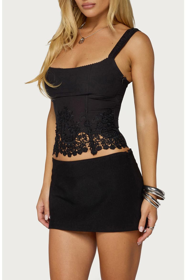 Jana Lace Corset Tank, Alternate, color, BLACK