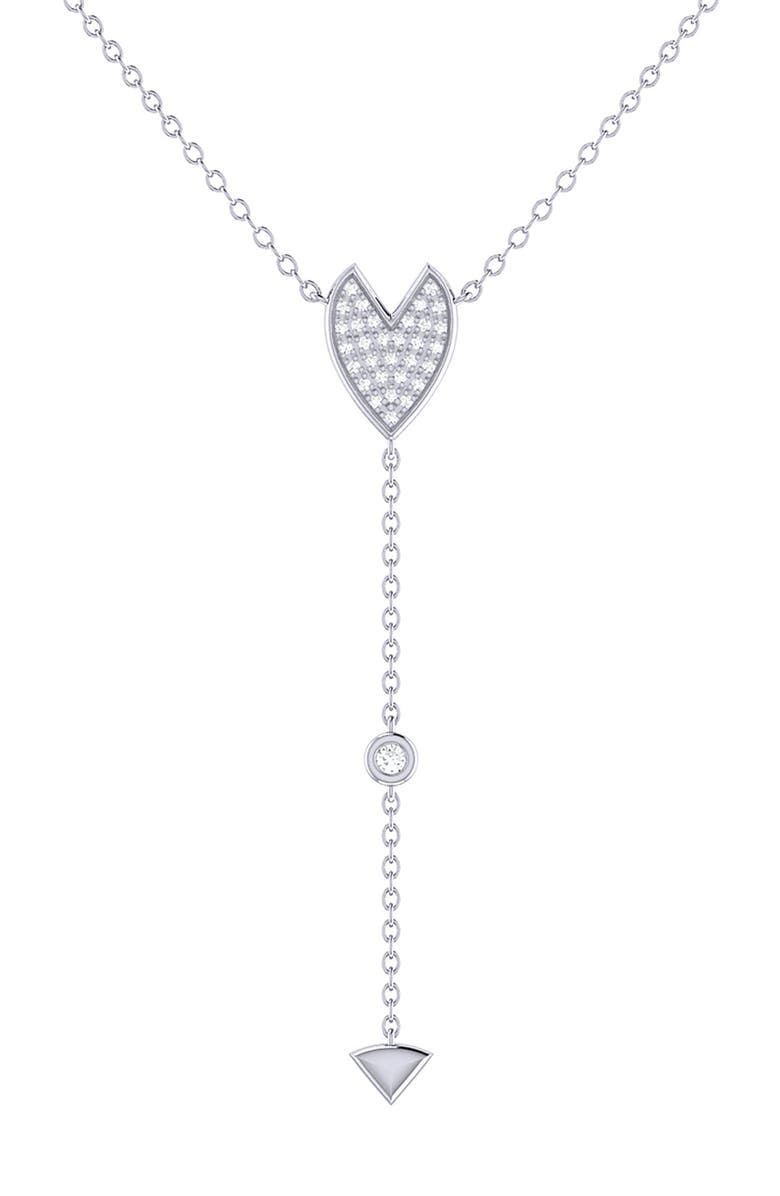 LuvMyJewelry Raindrop Drip Diamond Necklace, Alternate, color, Silver