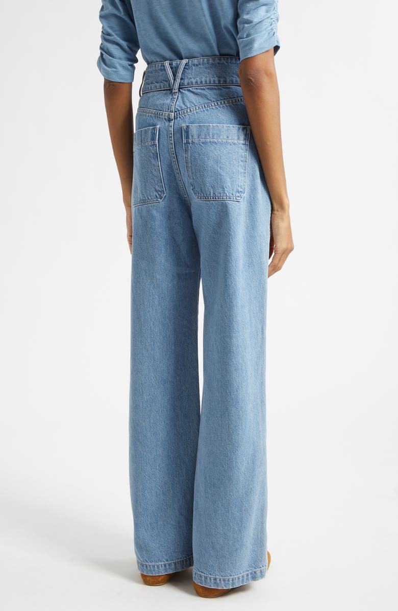 Veronica Beard Taylor High Waist Wide Leg Jeans, Alternate, color, Halo Blue