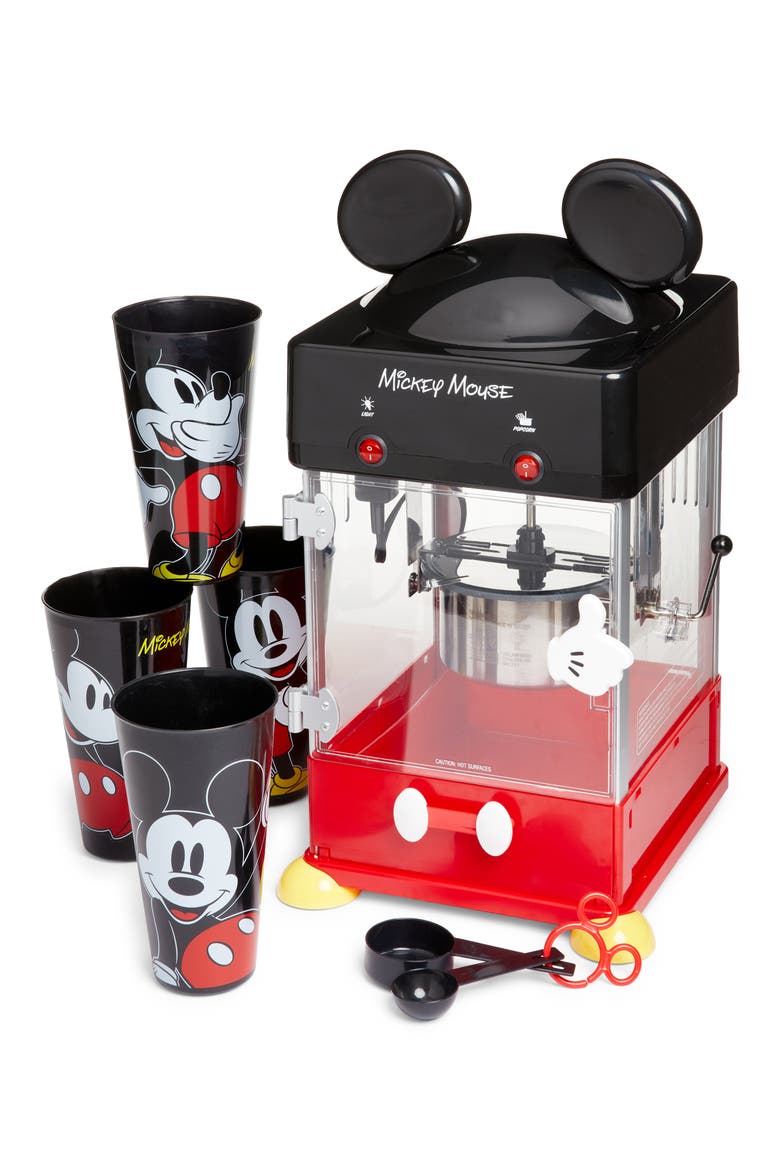 Classic Mickey Kettle Style Popcorn Popper, Main, color, RED/ BLACK