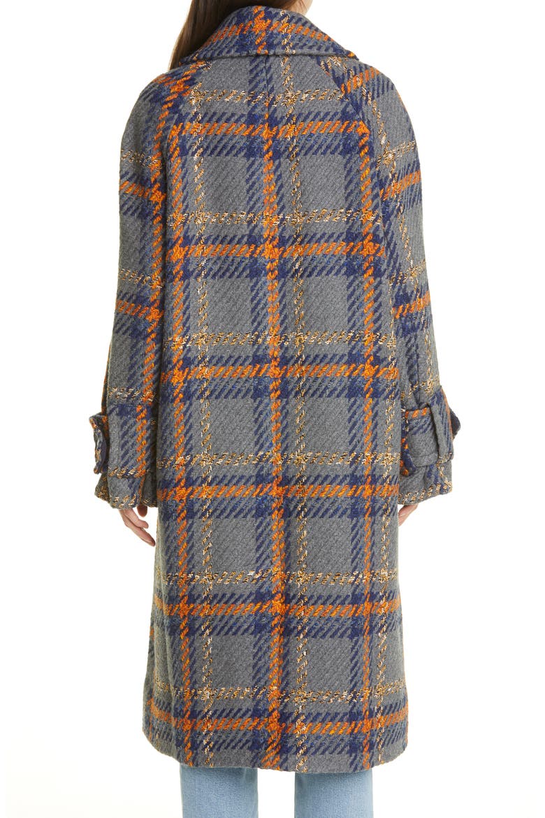Rodbejer Lonore Plaid Wool Blend Coat, Alternate, color, 9004 DARK GREY