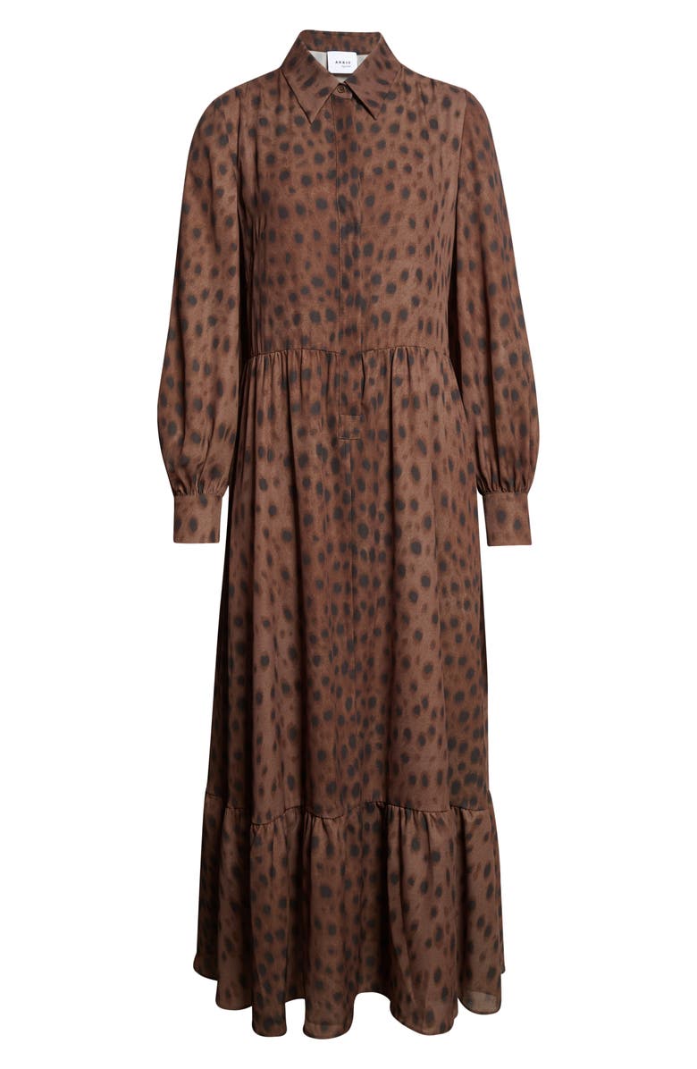 Akris punto Leopard Print Long Sleeve, Alternate, color, Hazel-Bark