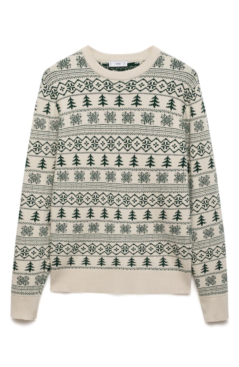 MANGO Holiday Jacquard Crewneck Sweater, Main, color, 