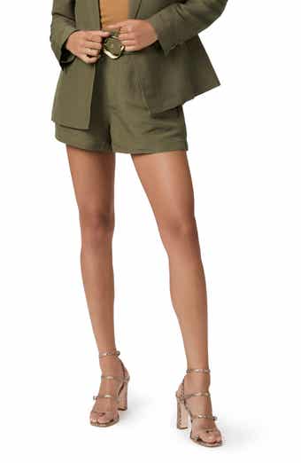 PAIGE Neva Belted Linen Blend Shorts