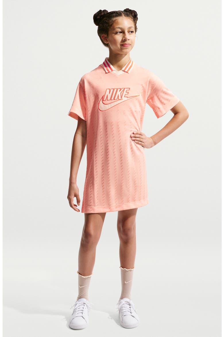 Kids' Oversize Jersey T-Shirt Dress, Main, color, ARCTIC ORANGE/ SOFT PEARL