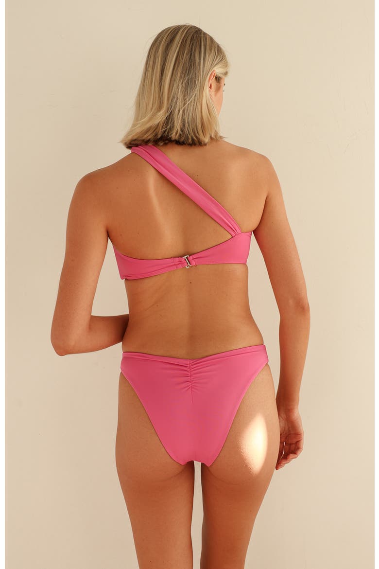 Frankie Asymmetrical Bandeau Bikini Top, Alternate, color, Wild Orchid