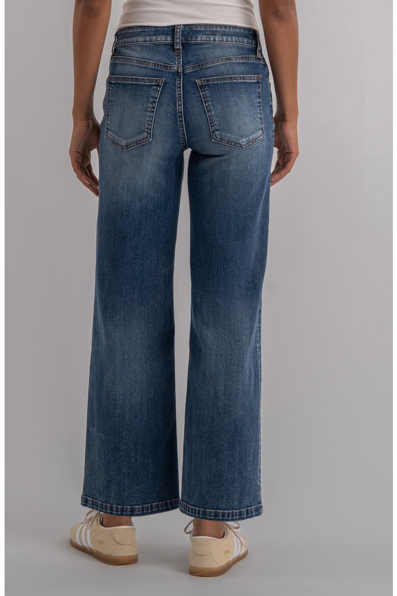Jean Two-Tone High Waist Wide Leg Jeans, Alternate, color, SHINY