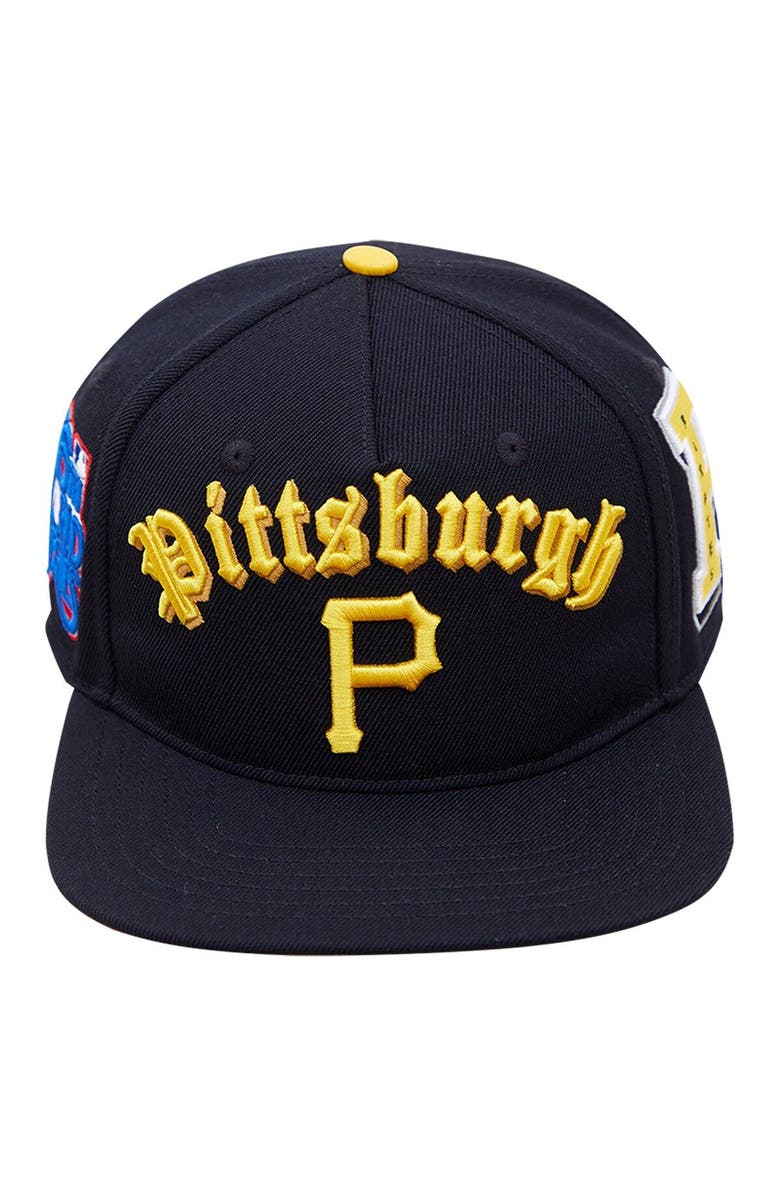 PRO STANDARD Men's Pro Standard Black Pittsburgh Pirates 1979 World Series Old English Snapback Hat, Alternate, color, 