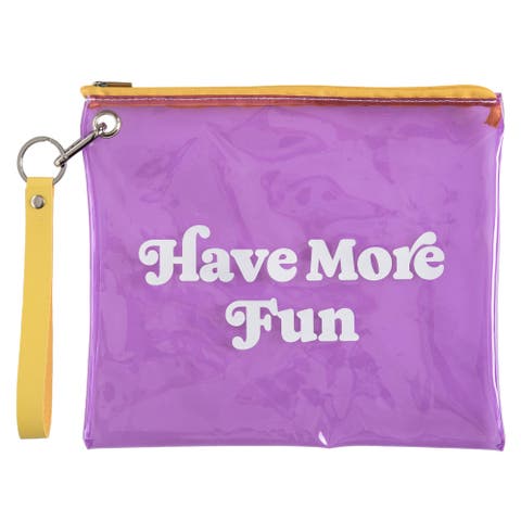 Have More Fun Clear Wristlet Bag Plastic Purple