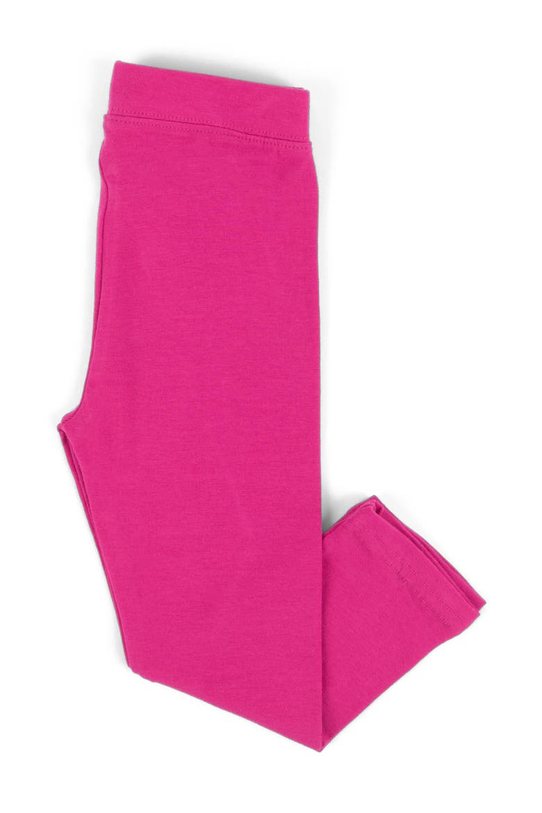 Girls Cotton Leggings, Solid Colors, Alternate, color, MAGENTA