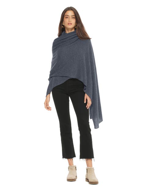 Monticelli Cashmere Pure Cashmere Feather-light Maxi Wrap Stole In Gray
