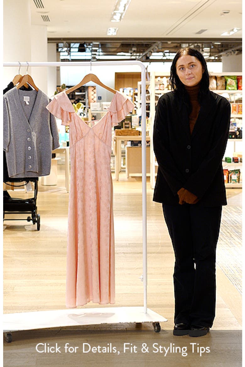 Sinclair Flutter Sleeve Satin Midi Dress video