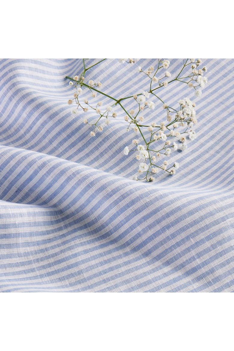 Linen Dinner Napkins Set of 4, 20 x 20" - Narrow Stripe, Alternate, color, Cornflower Blue and White