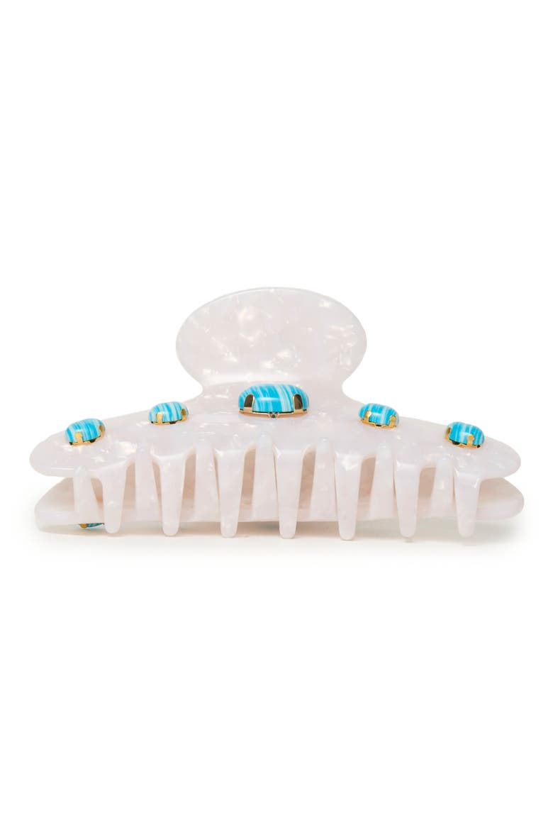 Large Cabochon Claw Clip, Alternate, color, TURQUOISE MULTI