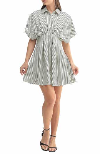 Mila Mae Dolman Sleeve Stripe Mini Shirtdress