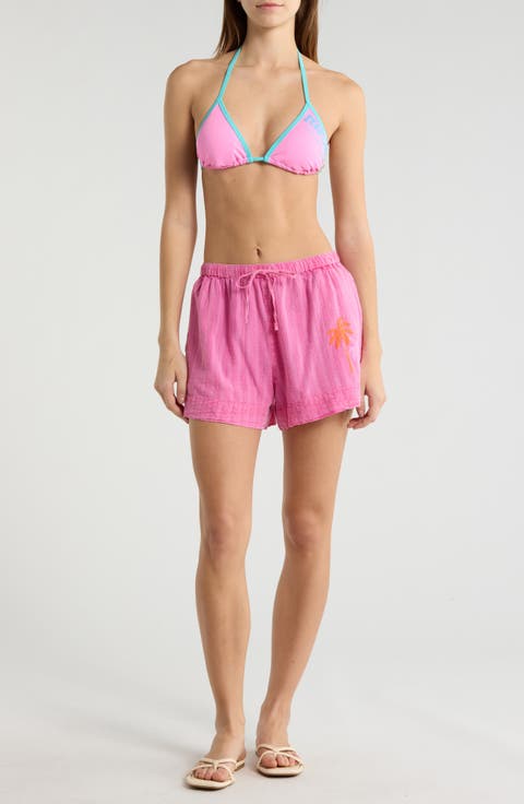 Hotel Malibu Embroidered Yarn Dyed Stripe Shorts