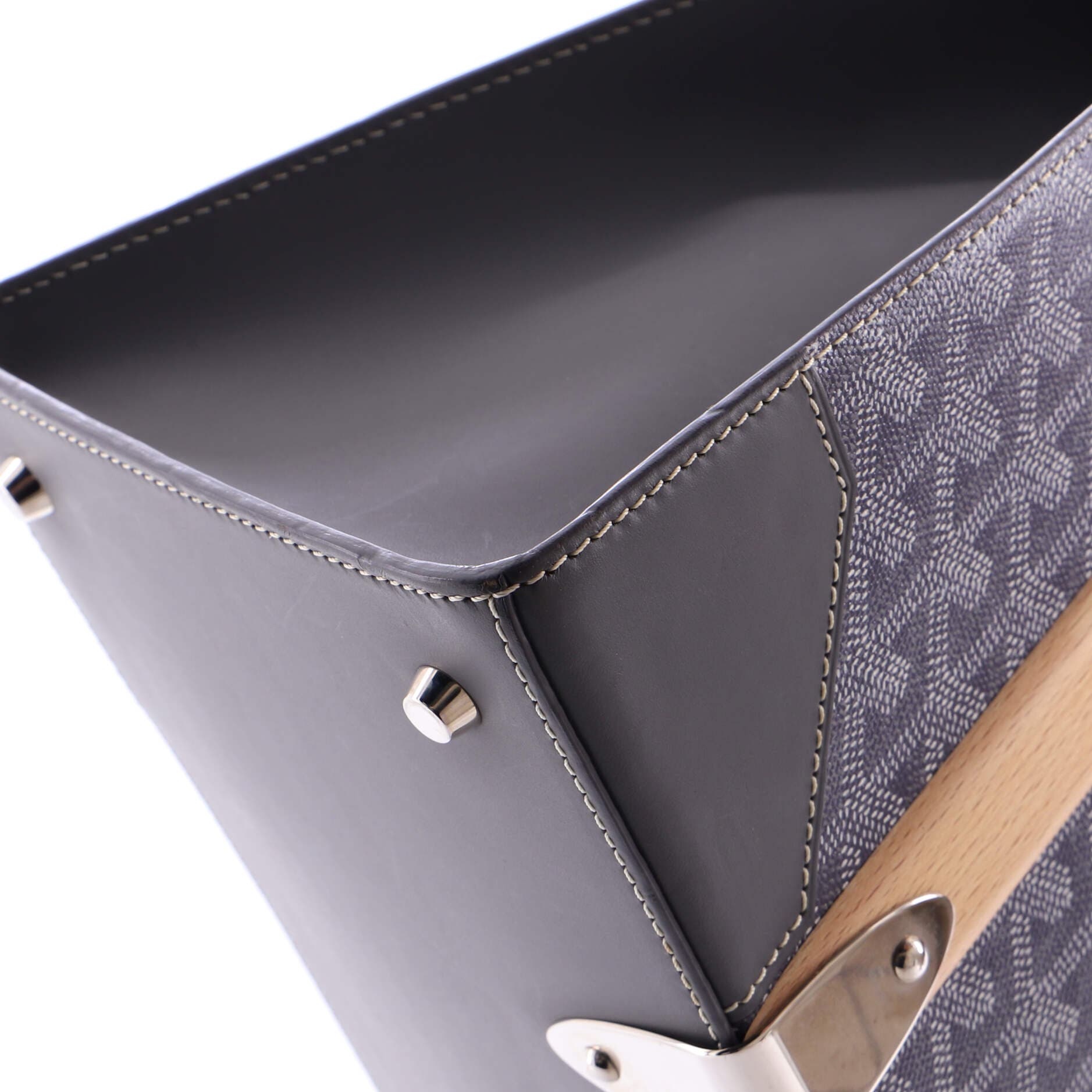 Pre-Owned Goyard Saigon Top Handle Bag Coated Canvas with Leather MM, Alternate, color, 