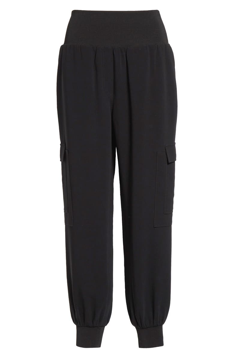 Cinq à Sept Giles Crepe Cargo Pants, Alternate, color, Black