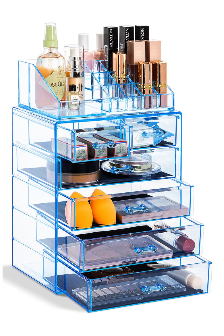 Makeup Storage Case Set, Alternate, color, BLUE