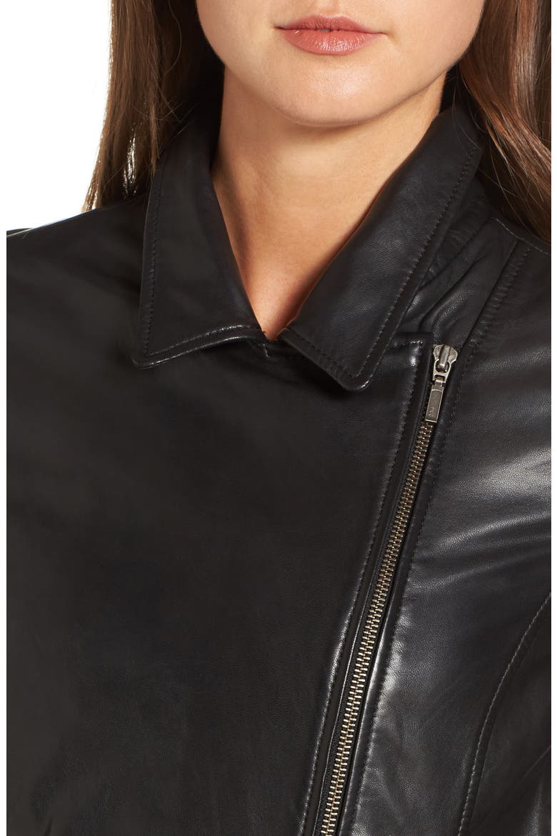 LEATHER COAT, Alternate, color, BLACK