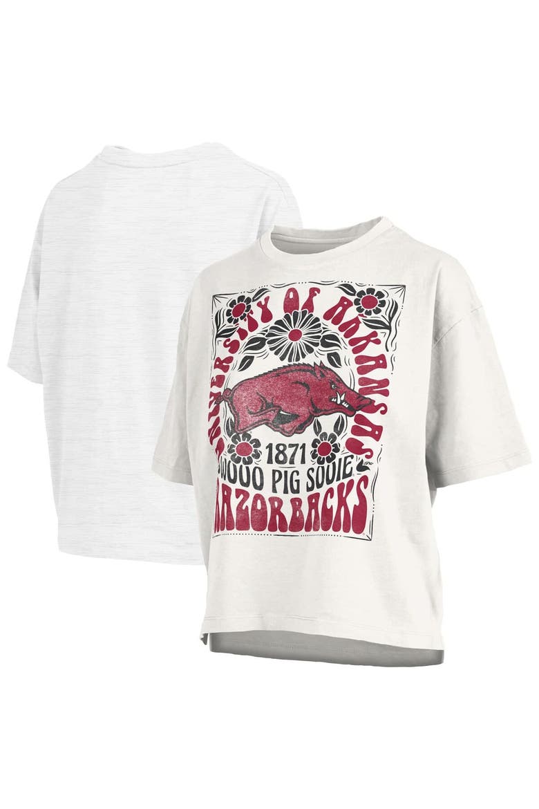 Women's Pressbox White Arkansas Razorbacks Harmony Oversized T-Shirt, Alternate, color, White