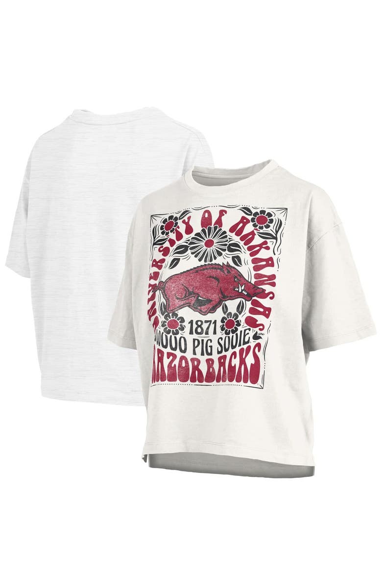 PRESSBOX Women's Pressbox White Arkansas Razorbacks Harmony Oversized T-Shirt, Alternate, color, White