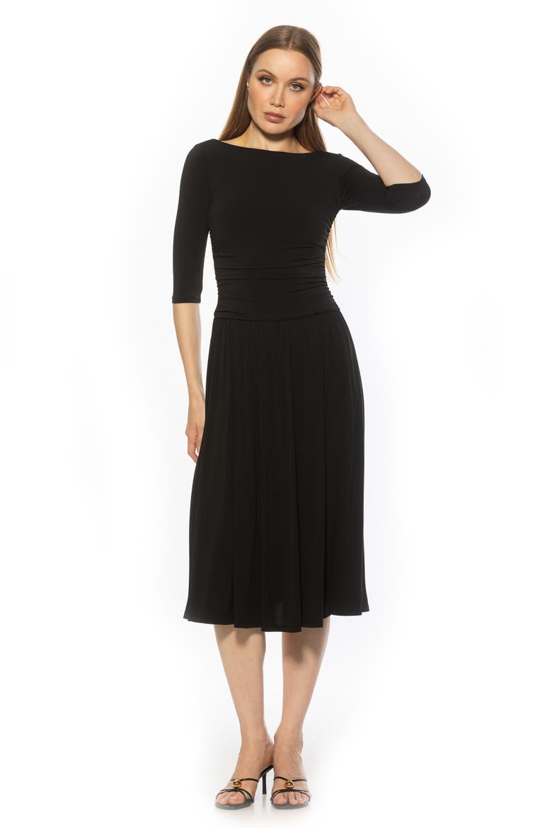 Jada Fit & Flare Dress, Alternate, color, BLACK