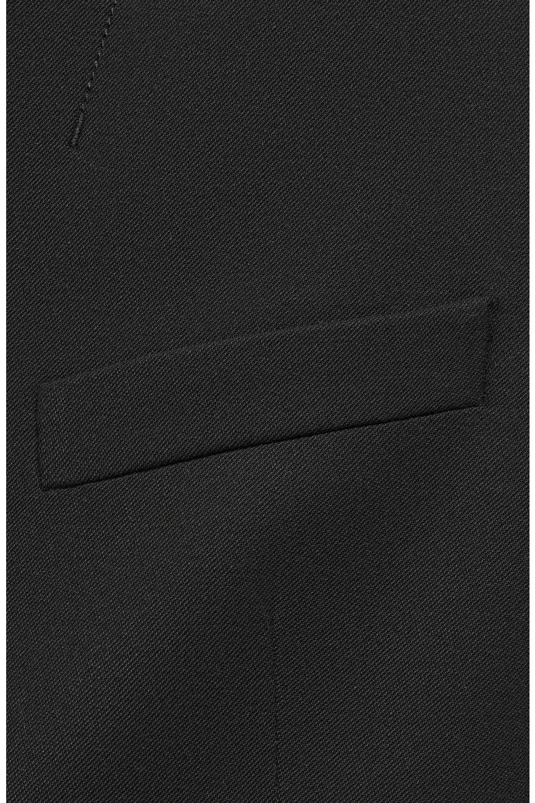 Padded Shoulder Collarless Jacket, Alternate, color, BLACK