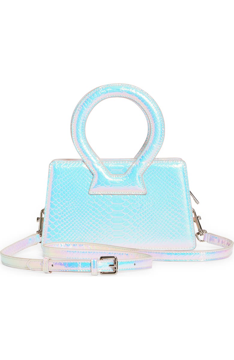 Luar Ana Mini Iridescent Leather Top Handle Bag, Alternate, color,