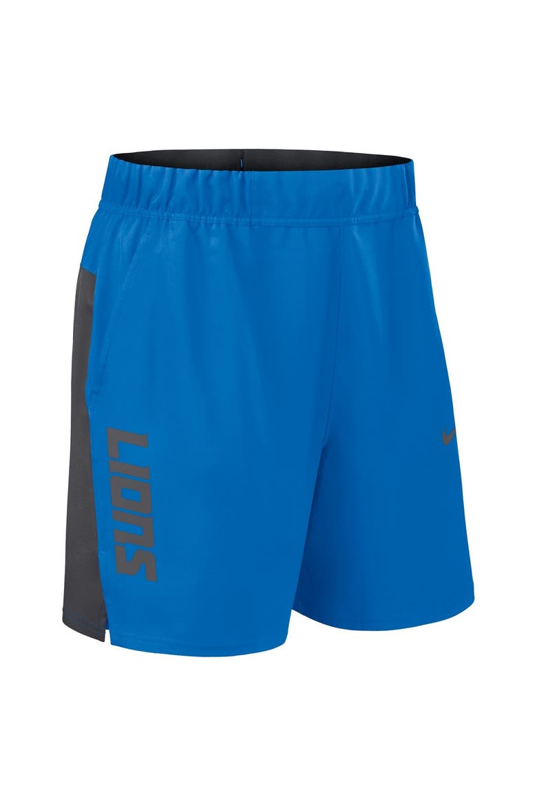 Men's Nike Blue Detroit Lions Woven Victory Performance Shorts, Alternate, color, Blue