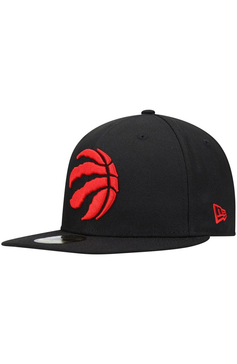 New Era Men's New Era Black Toronto Raptors Logo Official Team Color 59FIFTY Fitted Hat, Main, color, 