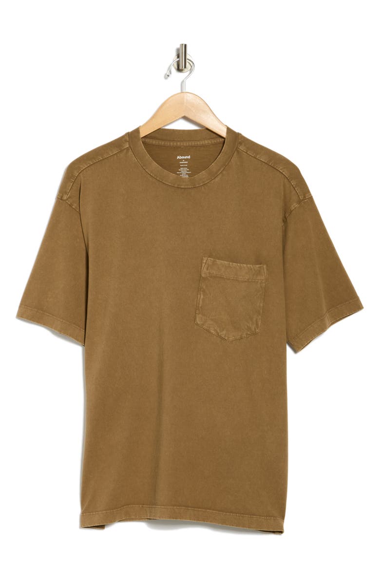 Abound Acid Wash Pocket T-Shirt, Alternate, color, Brown Shiitake
