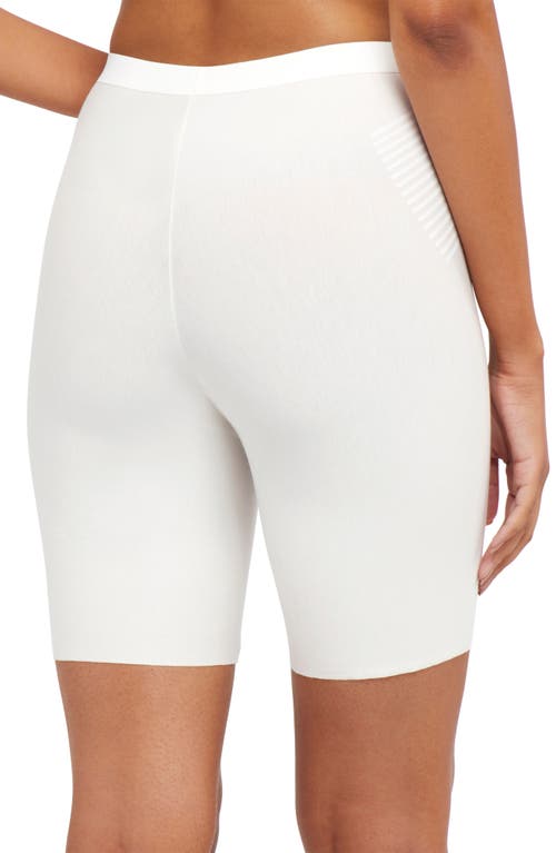 Spanx Shape Invisible Supima Cotton Mid Thigh Short In Powder