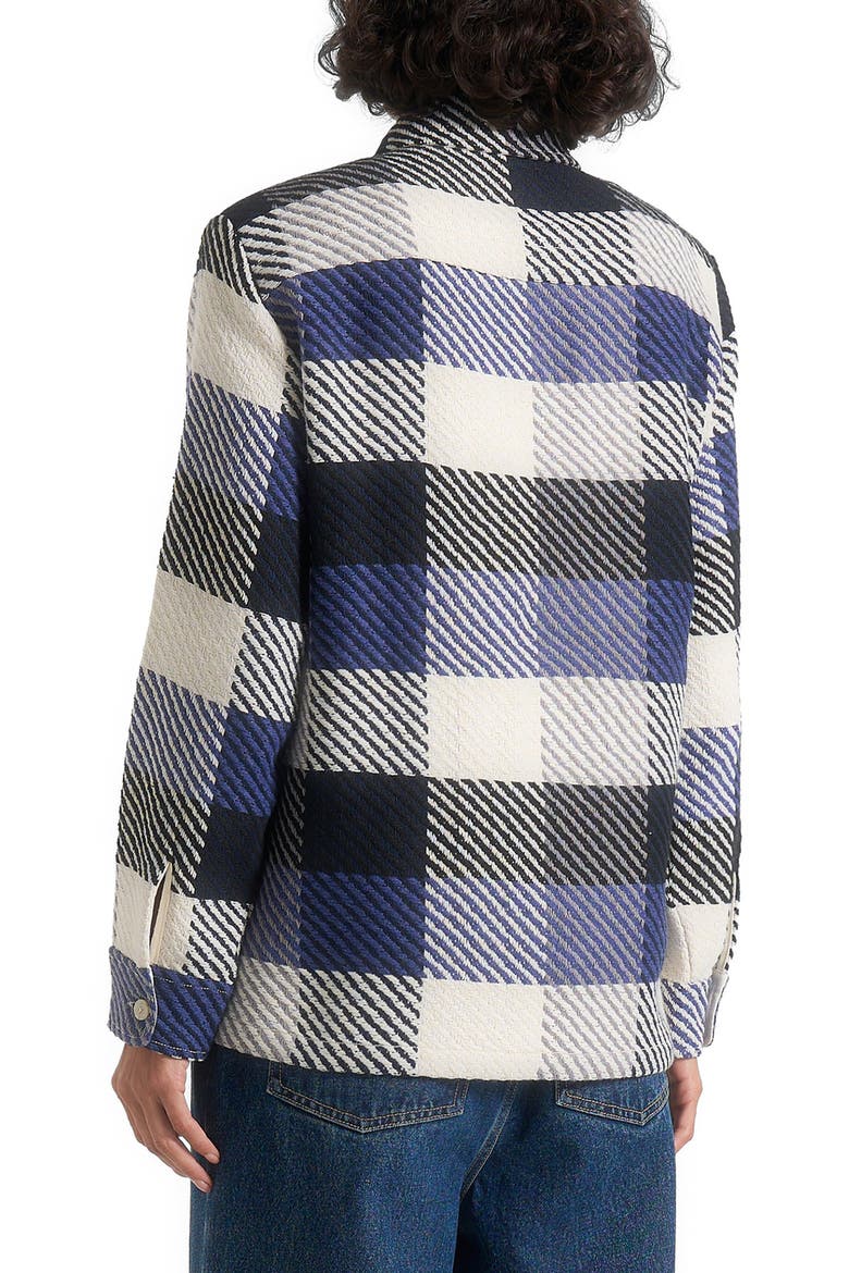 Rune Unisex Check Overshirt, Alternate, color, Navy