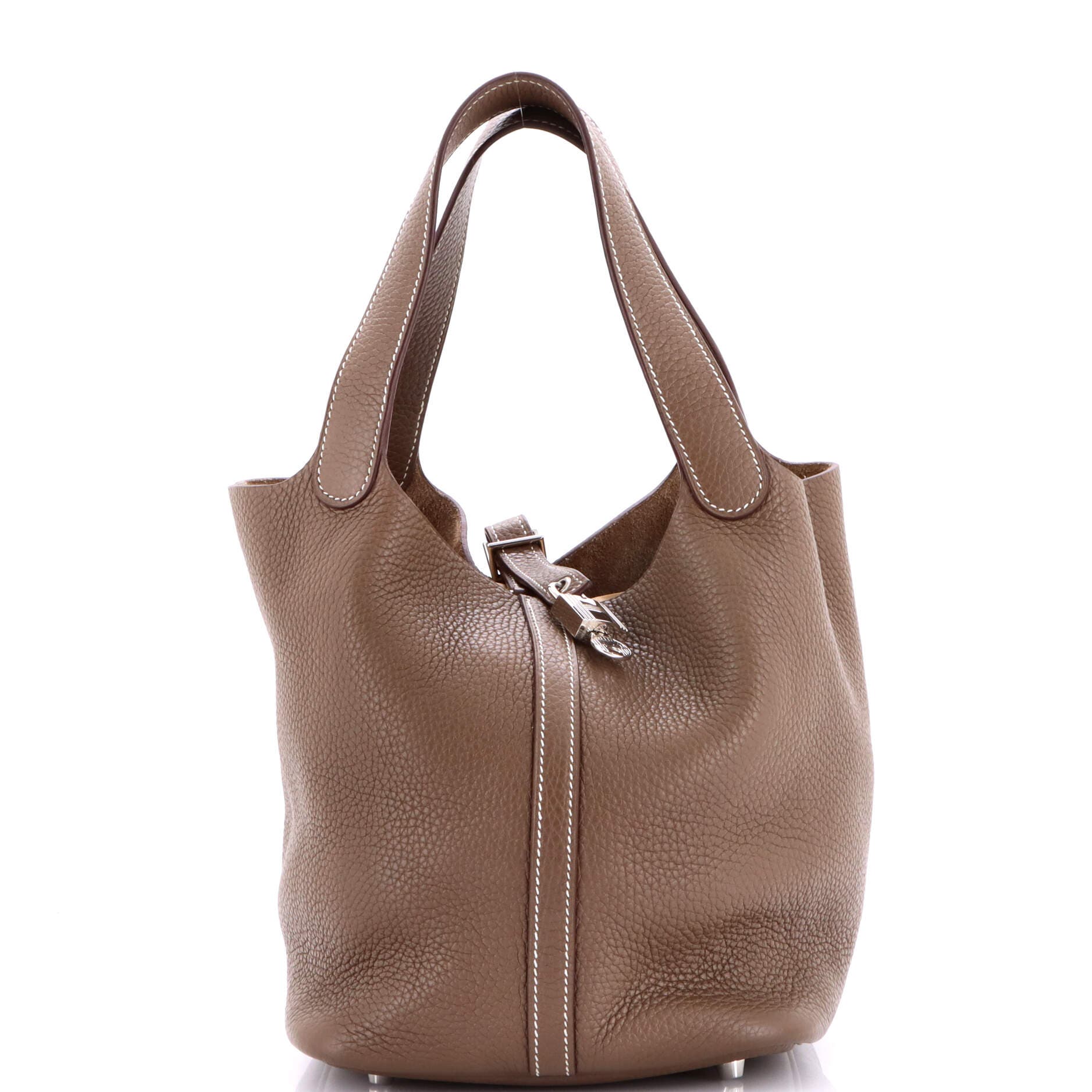 Pre-Owned Hermes Picotin Lock Bag Clemence MM, Main, color, Etoupe