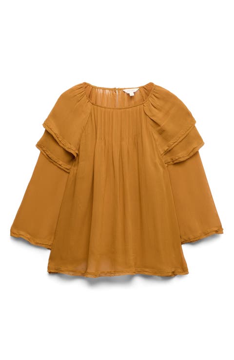 Ruffle Shoulder Blouse