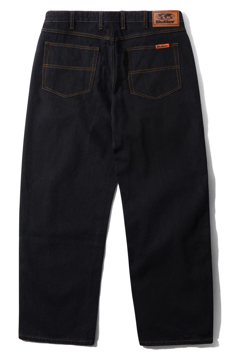 Butter Goods Relaxed Fit Drawstring Jeans, Alternate, color, Washed Black