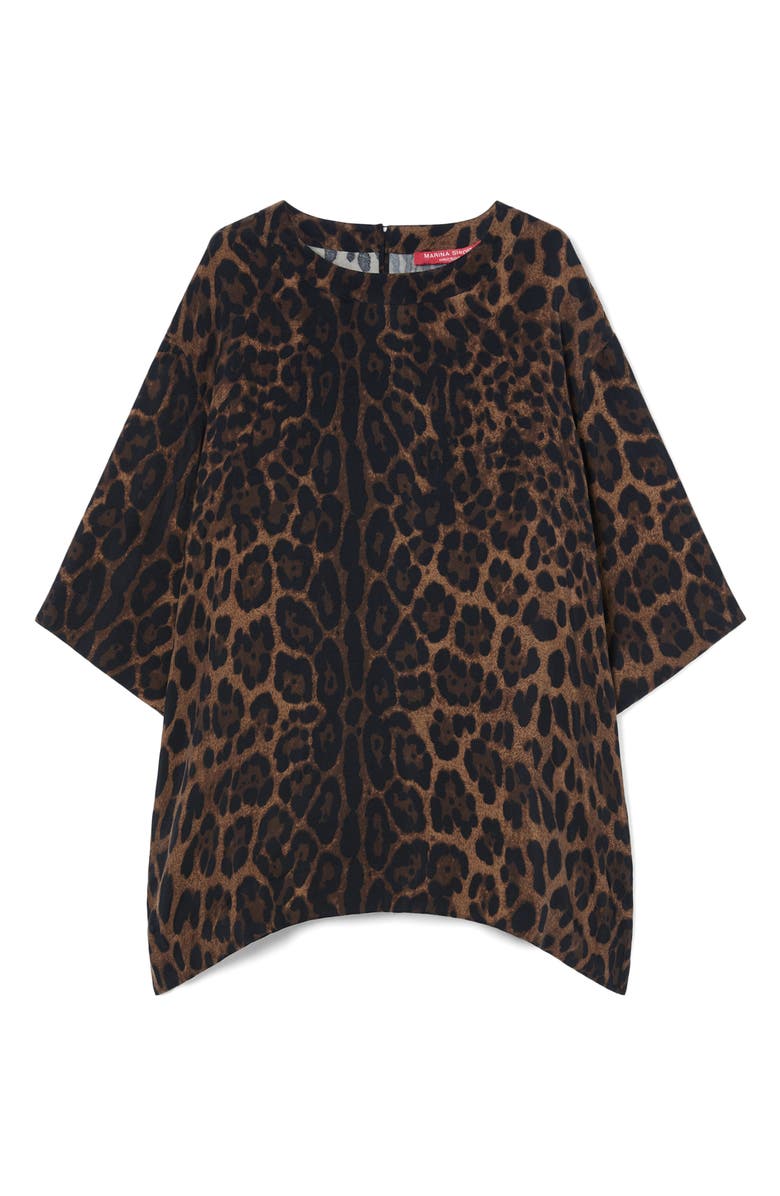 Marina Rinaldi Print Drape Top, Alternate, color, Black