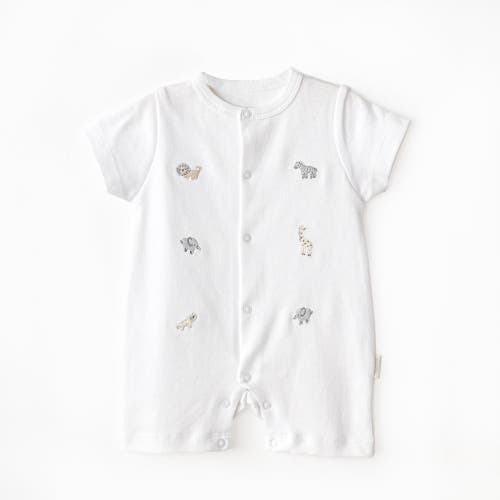 Andy Wawa Little King Animal Romper In White