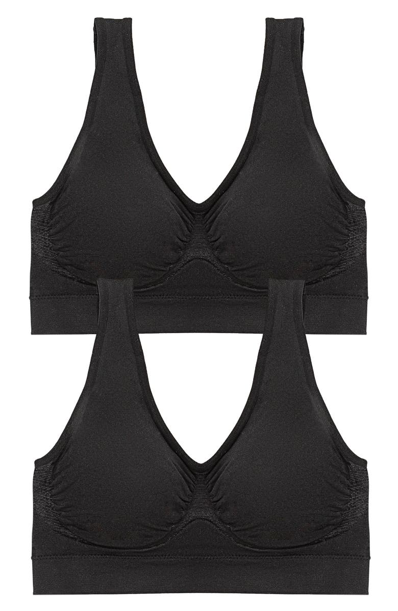 Felina 2-Pack Body Smooth Seamless Wireless Bralettes, Alternate, color, 