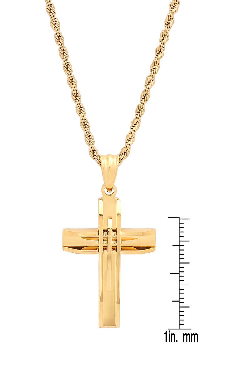 Cross Pendant Necklace, Alternate, color, GOLD