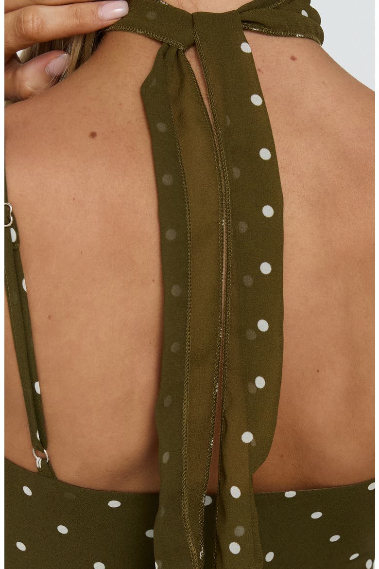 Mishy Scarf Detail Camisole, Alternate, color, OLIVE POLKA