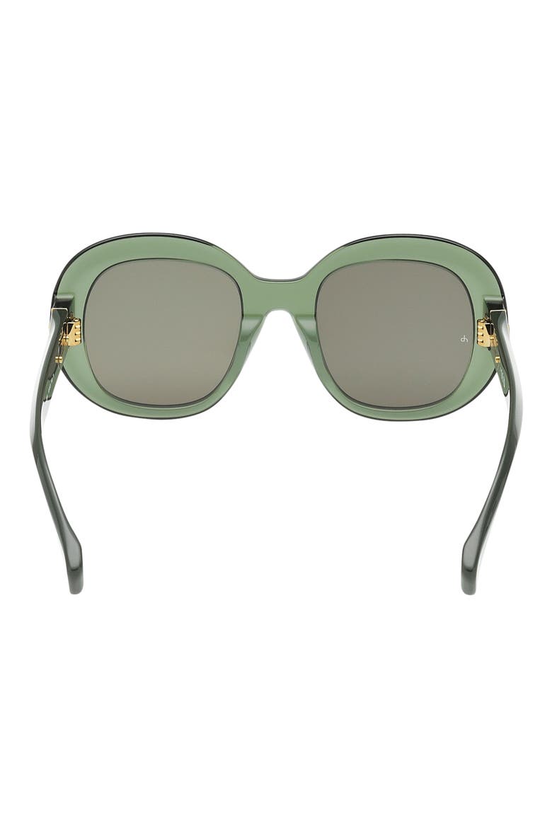 52mm Round Sunglasses, Alternate, color, CRYSTAL OLIVE / GREEN LENSES