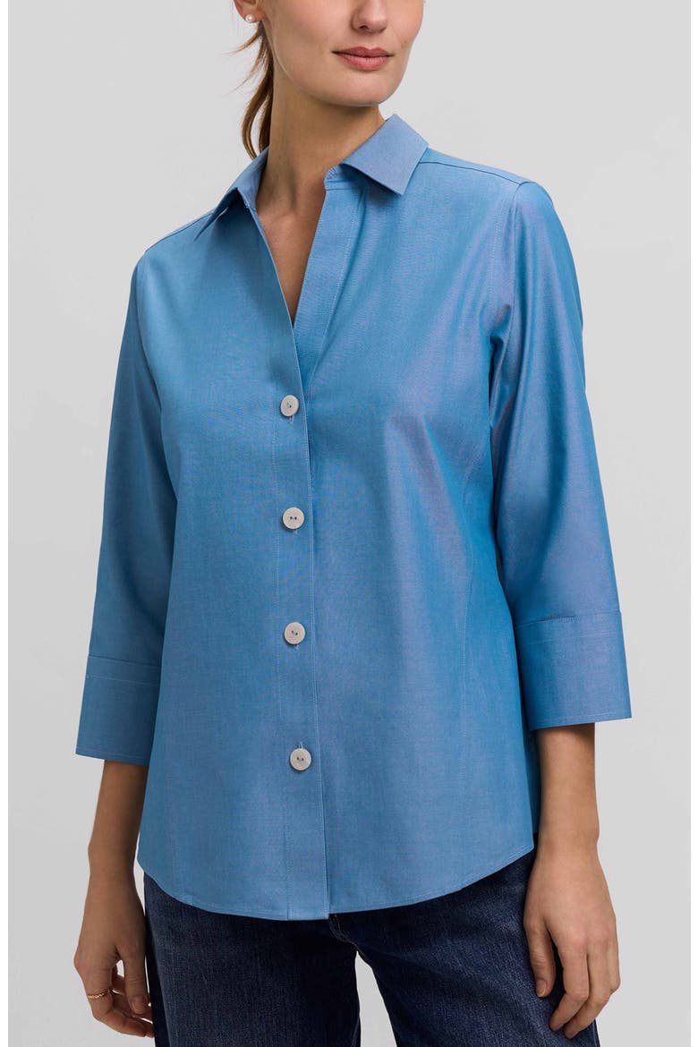 Paityn Non-Iron Cotton Shirt, Main, color, SOFT INDIGO BLUE