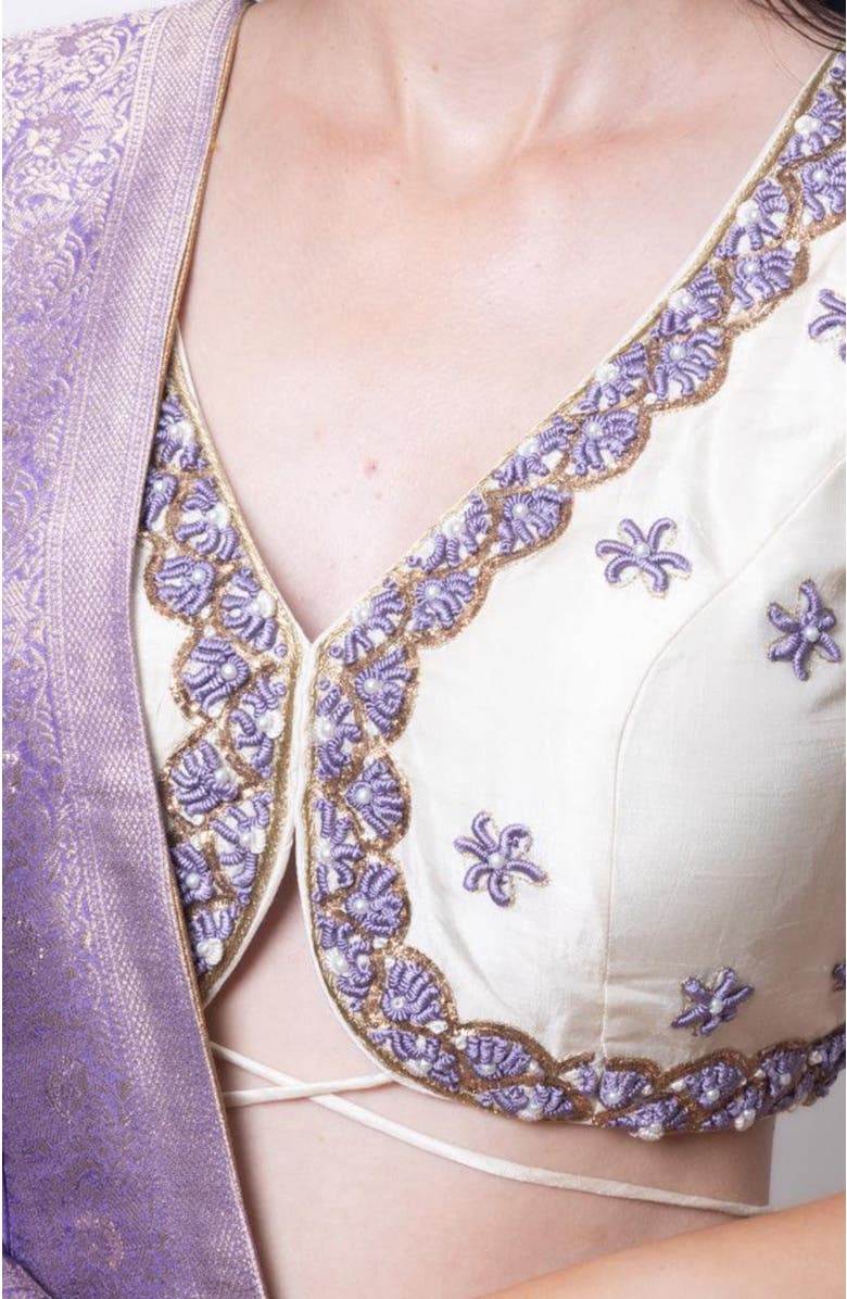 RAAS Lily Banarasi Silk Shaded Lehenga Choli, Alternate, color, Off-White Shaded