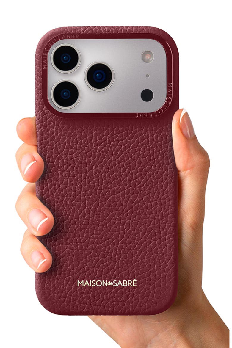 Leather Phone Case iPhone 17 Pro Max, Alternate, color, Plum Red