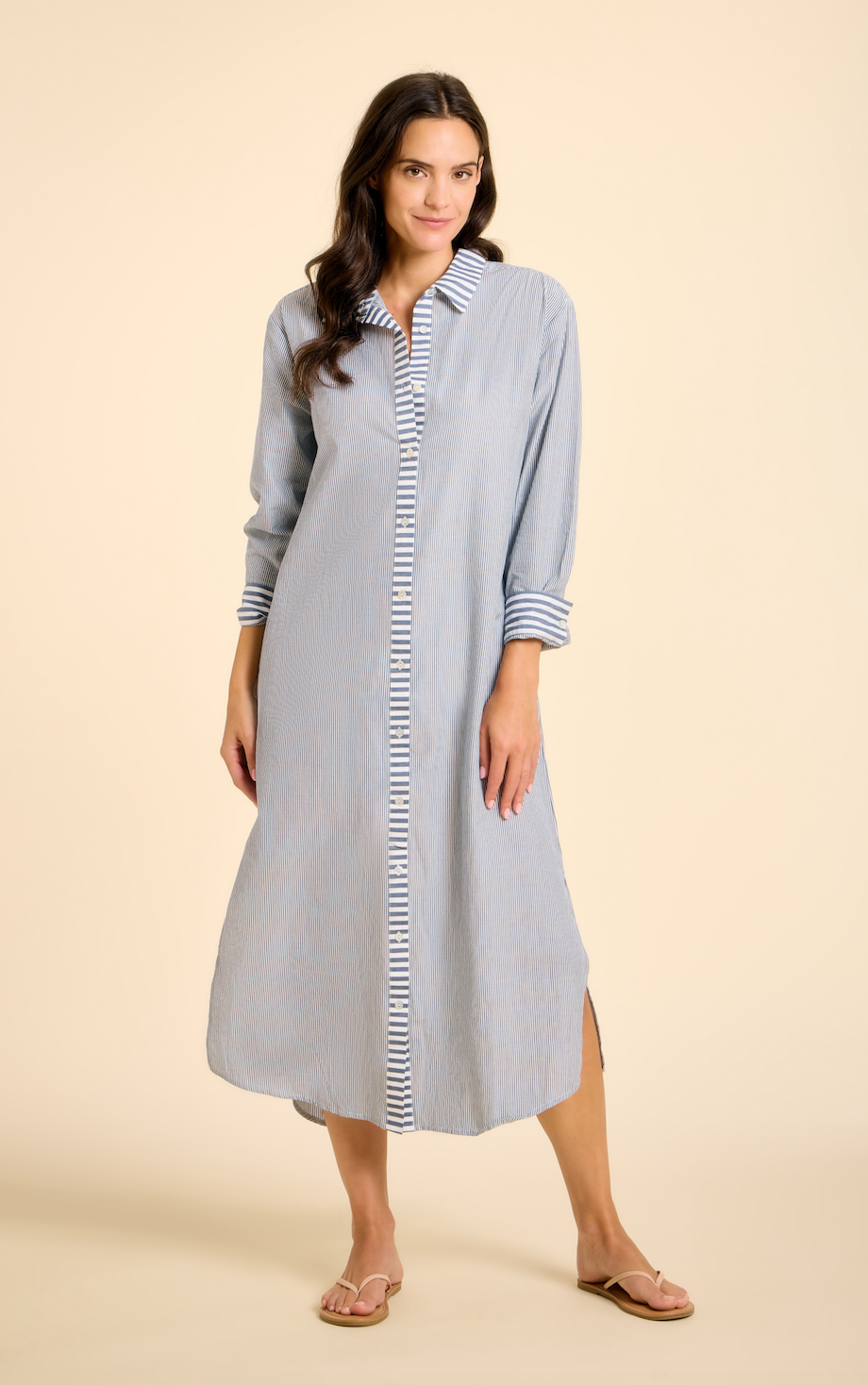 Riga Striped Shirt Dress - image 5