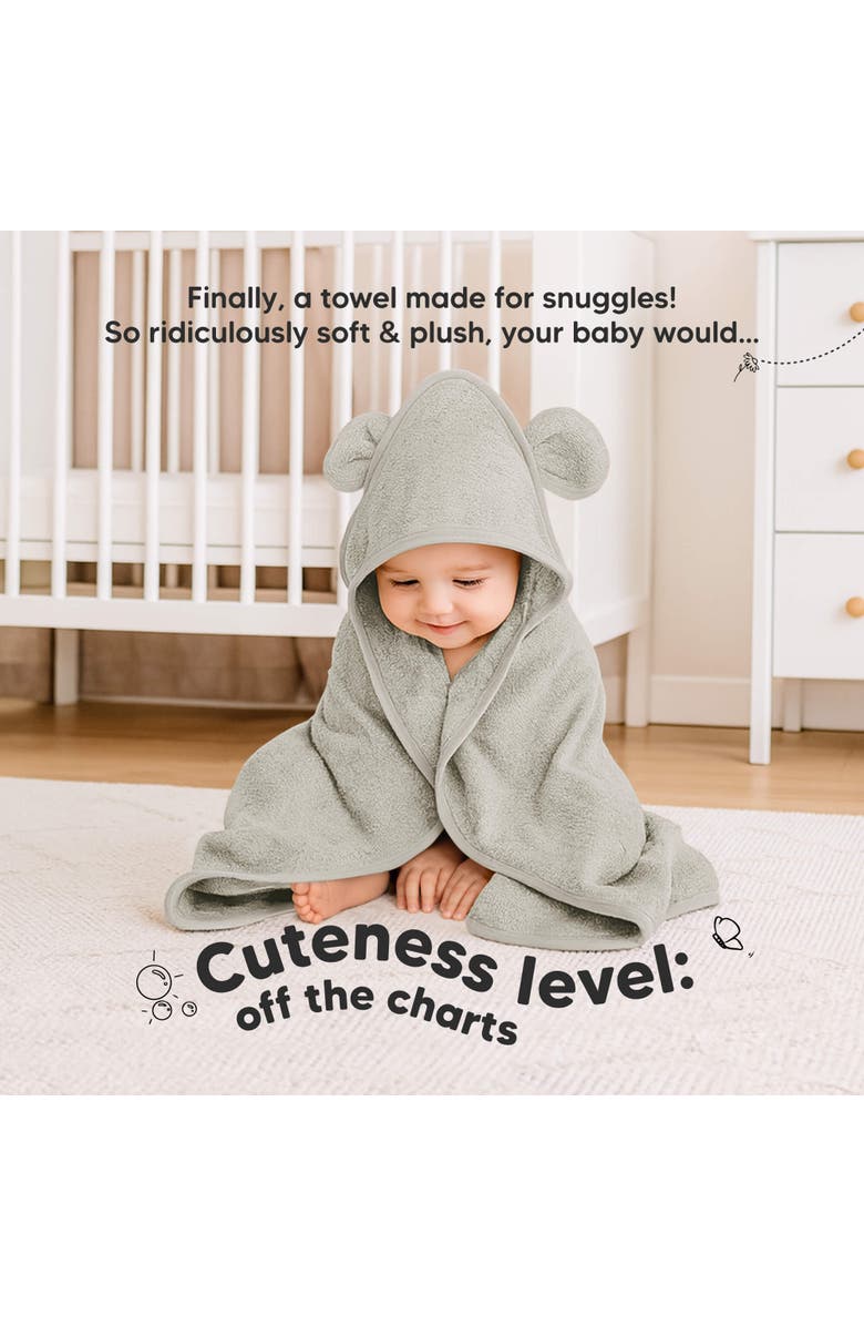 KeaBabies 2-Pack Snuggle Hooded Towels, Alternate, color, Graphite